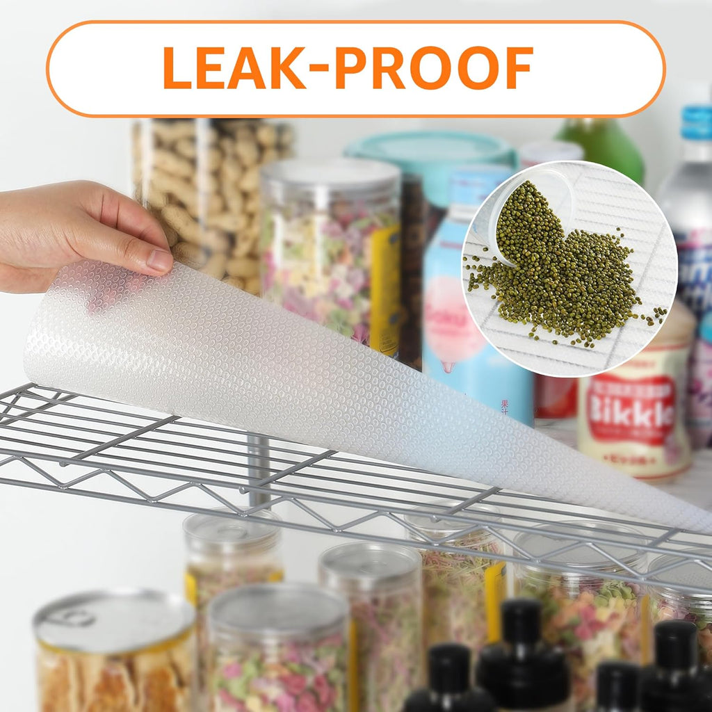 PABUSIOR Pantry Shelf Liner for 16 inch Wire Shelving - Easy to Cut, (Thick 1.2mm) Transparent Precise Size 15.5 x 157 Inch, Wire Shelf Liner for Shelves, Drawer