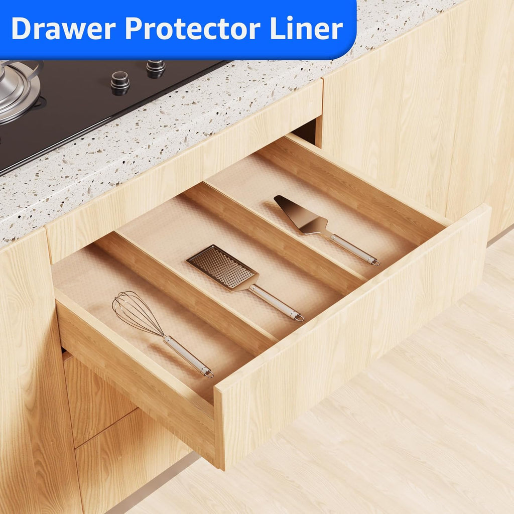 PABUSIOR 7.9" Clear Cabinet Drawer Liner: Translucent Waterproof Small Kitchen Cupboard Shelf Mat for Refrigerator Pantry Closet 7.9" × 12 FT