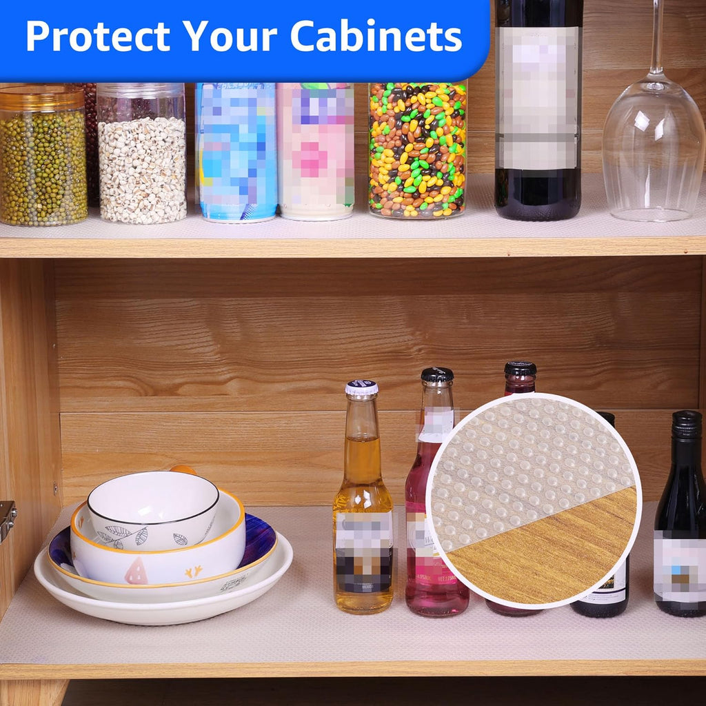 PABUSIOR 7.9" Clear Cabinet Drawer Liner: Translucent Waterproof Small Kitchen Cupboard Shelf Mat for Refrigerator Pantry Closet 7.9" × 12 FT