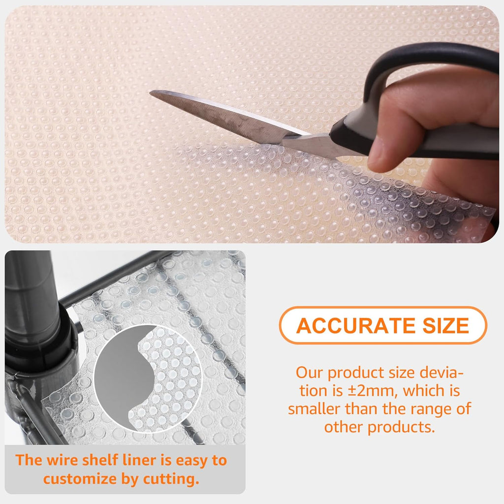 PABUSIOR Pantry Shelf Liner for 16 inch Wire Shelving - Easy to Cut, (Thick 1.2mm) Transparent Precise Size 15.5 x 157 Inch, Wire Shelf Liner for Shelves, Drawer